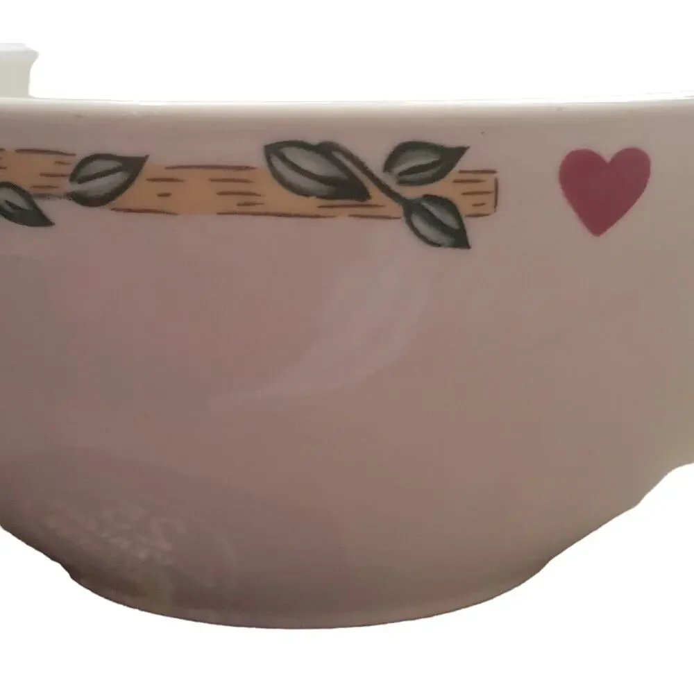 Vintage Thomson Pottery Bowls Birdhouse‎ Red Hearts Birds Set of 2